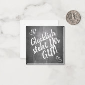 Glücklich, du Arsch! - im Kreidetafelstil Mitteilungskarte (Vorderseite/Rückseite Beispiel)