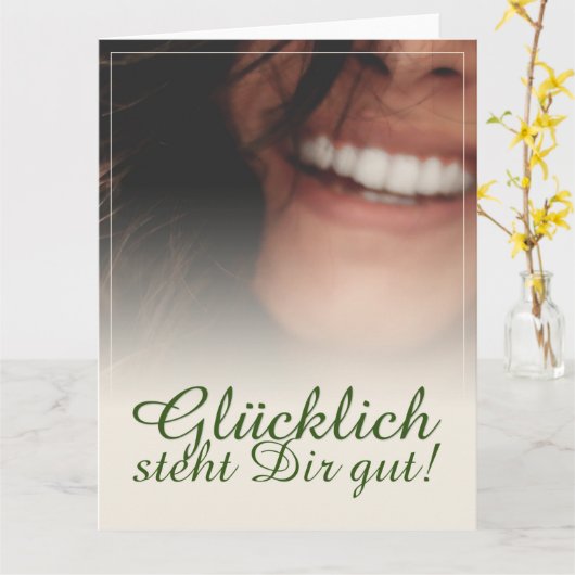 Glücklich, du Arsch! Karte (Gelbe Blume)