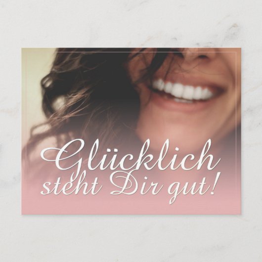 Glücklich, du Arsch! - Rosé Feiertagspostkarte (Vorderseite)