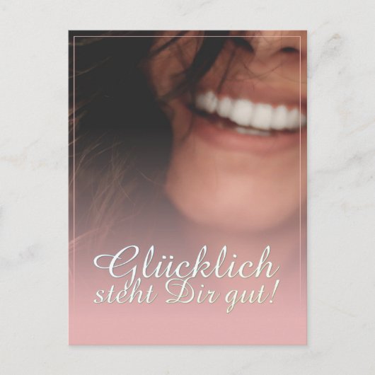Glücklich, du Arsch! - Rosé Feiertagspostkarte (Vorderseite)