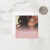 Glücklich, du Arsch! - Rosé Mitteilungskarte (Vorderseite/Rückseite Beispiel)