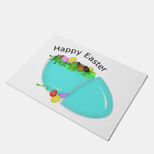 "GLÜCKLICH EASTER" EGG FUßMATTE (Schrägansicht)