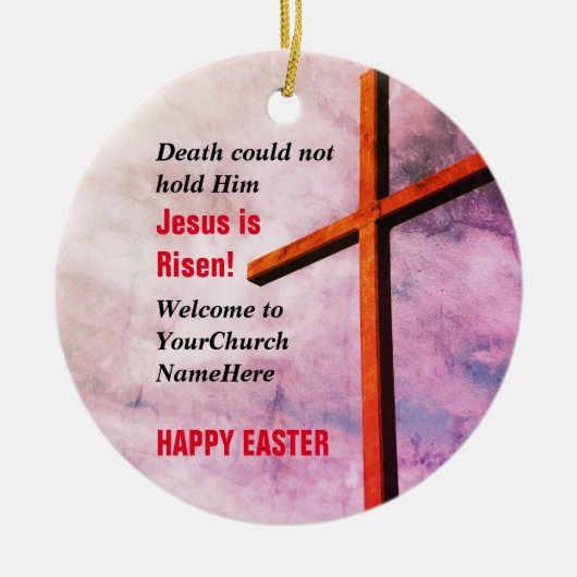 GLÜCKLICH EASTER | Jesus ist Risen Keramik Ornament (Vorne)