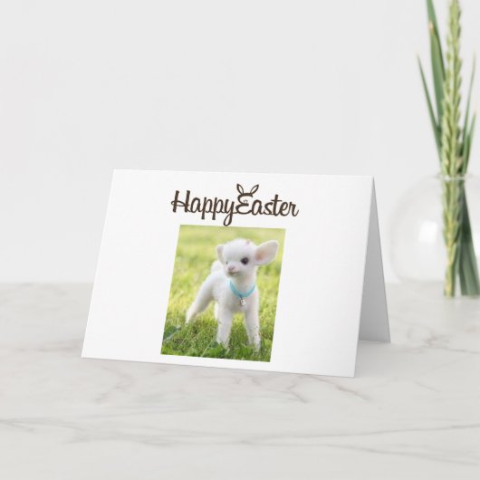 GLÜCKLICH "EASTER" MIT BABY LAMB FÜR SIE KARTE (Vorderseite)