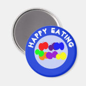 GLÜCKLICH ESSEN MAGNET (Vorderseite/Rückseite)