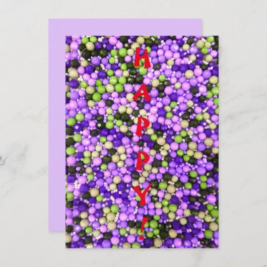 GLÜCKLICH! Flache Grußkarte (Vorne/Hinten)