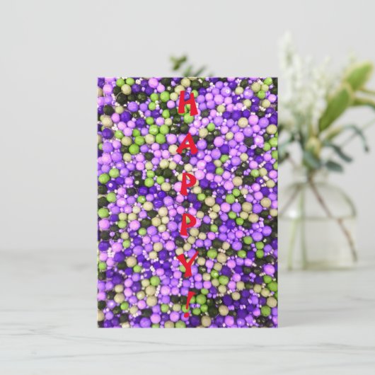 GLÜCKLICH! Flache Grußkarte (Stehend Vorderseite)