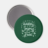 Glücklich, fröhlich, frei, dankbar, Weihnachten Magnet (Vorderseite/Rückseite)
