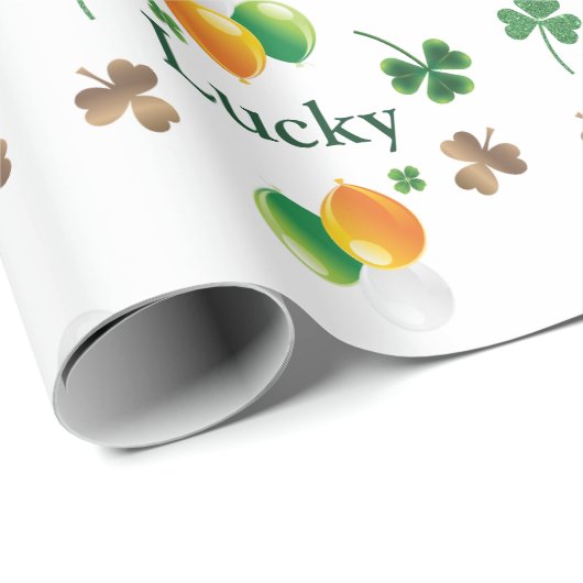 Glücklich - Funny St. Patrick's Day Geschenkpapier (Rolleneckpunkt)
