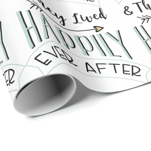 Glücklich für immer geschenkpapier (Rolleneckpunkt)