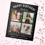 Glücklich Geburtstag 4 Foto Collage Puzzle<br><div class="desc">Einzigartiges Foto-Puzzle für das Geburtstagsmädchen personalisiert mit 4 Fotos und Geburtstagswünsche.</div>