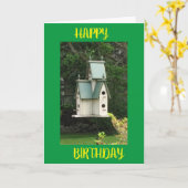 GLÜCKLICH "GEBURTSTAG" BIRDHOUSE FÜR SIE! KARTE (Gelbe Blume)