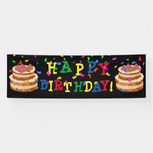 GLÜCKLICH GEBURTSTAG! Cake & Confetti Banner