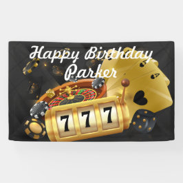 Glücklich Geburtstag Custom Casino Party Black Gol Banner