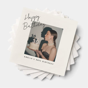 Glücklich Geburtstag Foto Personalisierter Geburts Serviette