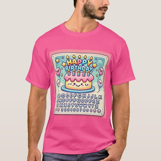 Glücklich Geburtstag fröhlicher Cake Delight T-Shirt (Vorderseite)
