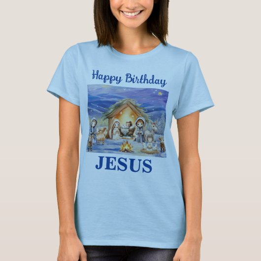 Glücklich Geburtstag Jesus Erwachsenen T - Shirt (Vorderseite)