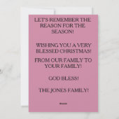 GLÜCKLICH GEBURTSTAG JESUS! FEIERTAGSKARTE (Rückseite)