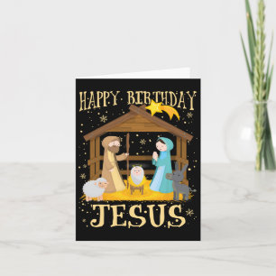 Glücklich Geburtstag Jesus Matching Familie Xmas P Karte