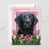 Glücklich Geburtstag - Labrador - Schwarz - Bild Postkarte (Vorne/Hinten)