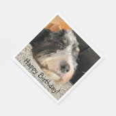 Glücklich Geburtstag Niedlich Bernedoodle Serviette (Ecke)
