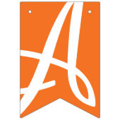 GLÜCKLICH GEBURTSTAG Orange und Weiß Wimpelkette (Dritte Fahne)