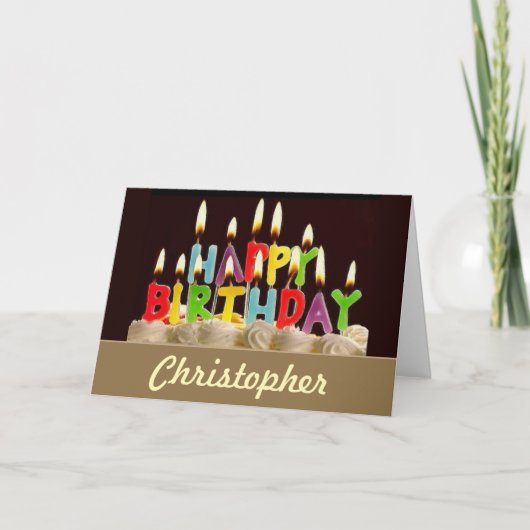 GLÜCKLICH GEBURTSTAG! PERSONALISIERT Christopher C Karte (Vorderseite)