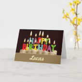 GLÜCKLICH GEBURTSTAG! PERSONALISIERT Lucas CARD Karte (Gelbe Blume)