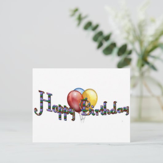 GLÜCKLICH GEBURTSTAG! POSTKARTE (Stehend Vorderseite)