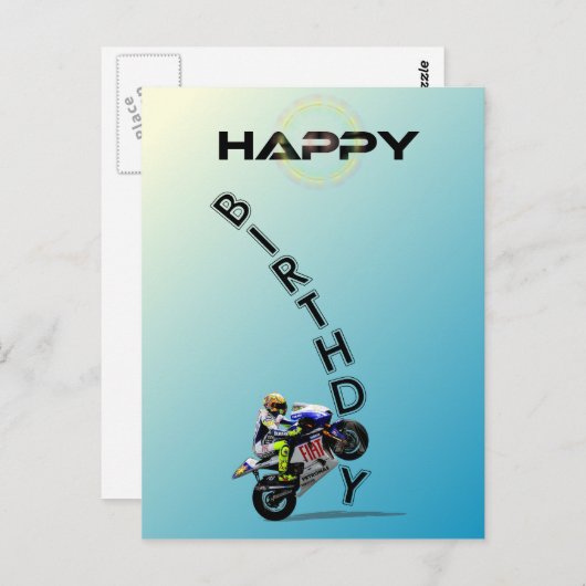 GLÜCKLICH GEBURTSTAG. POSTKARTE (Vorne/Hinten)