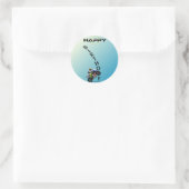 GLÜCKLICH GEBURTSTAG. RUNDER AUFKLEBER (Tasche)