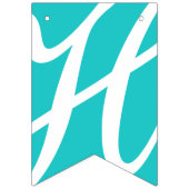 GLÜCKLICH GEBURTSTAG Türkis und Weiß Wimpelkette (Zweite Fahne)