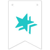 GLÜCKLICH GEBURTSTAG Türkis und Weiß Wimpelkette (Erste Fahne)