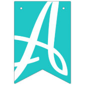 GLÜCKLICH GEBURTSTAG Türkis und Weiß Wimpelkette (Dritte Fahne)