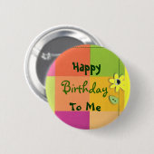 Glücklich, Geburtstag, zu mir Button (Vorne & Hinten)