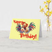 GLÜCKLICH GEBURTSTAGROOSTERS VON SHARON SHARPE KARTE (Gelbe Blume)