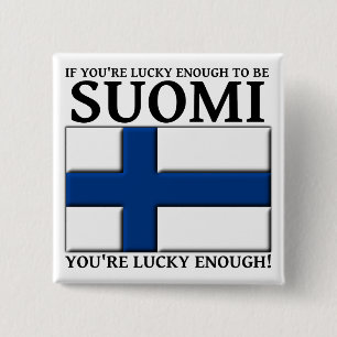 Glücklich genug, um ein suomi-finnischer Button-Ba Button