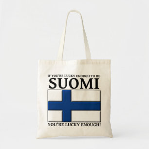 Glücklich genug, um eine finnische Suomi-Tasche zu Tragetasche