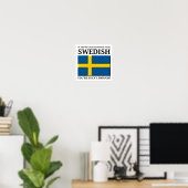 Glücklich genug, um schwedisches Plakatzeichen zu  Poster (Heimbüro)