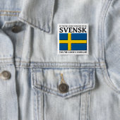 Glücklich genug, um Svensk Swedish Button Abzeiche (Beispiel)