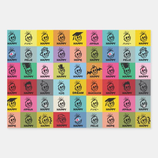 GLÜCKLICH GESCHENKPAPIER SET (Vorderseite 3)