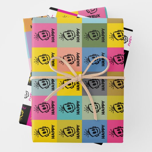 GLÜCKLICH GESCHENKPAPIER SET (Beispiel)