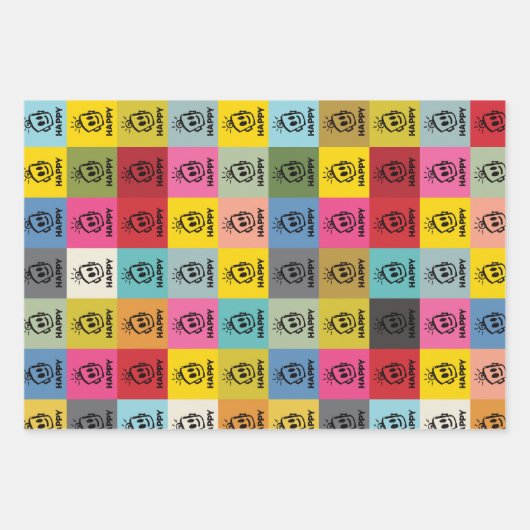 GLÜCKLICH GESCHENKPAPIER SET (Vorderseite)