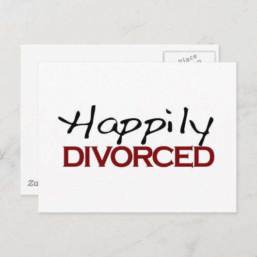 glücklich geschieden postkarte (Vorne/Hinten)