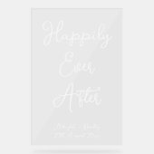 glücklich geschrieben immer nach weißer Hochzeit Acrylschild (Vorderseite)