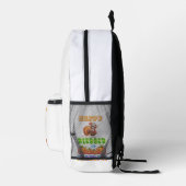 Glücklich Gesegnet Und Dankbar Bedruckter Rucksack (Rechts)