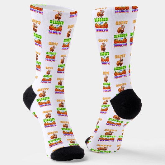 Glücklich Gesegnet Und Dankbar Socken (Gewinkelt)