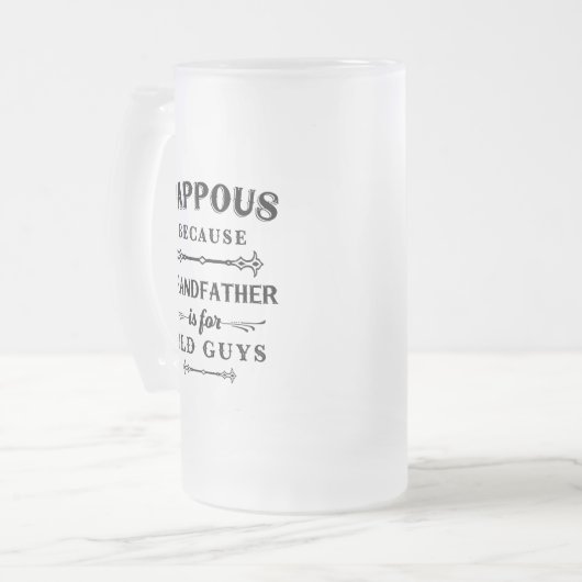 glücklich | Großvater von Funny ist für alte Typ Mattglas Bierglas (Vorderseite Links)
