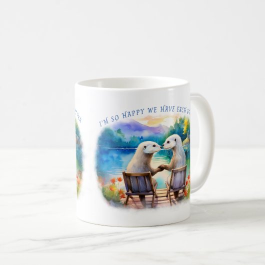 Glücklich haben wir jeden Otter Kaffeetasse (VorderseiteRechts)