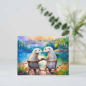 Glücklich haben wir jeden Otter Postkarte (Stehend Vorderseite)
